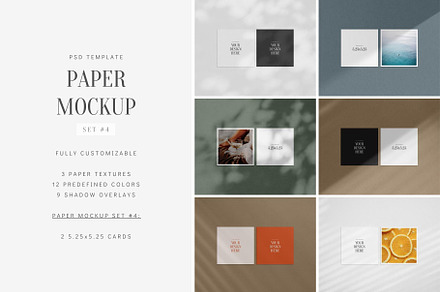 Paper Mockup Set #4 Square Card, a Mockup by DESIGN BY nube