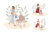 Women walking with babies in prams, a Person Illustration by Good Studio (Thumbnail 1 of 4)