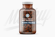 Amber Pills Bottle Mockup, a Packaging Mockup by Reformer Mockup (Thumbnail 1 of 5)