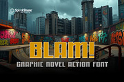 BLAM - Graphic Novel Modern Font, a Sans Serif Font by SpiralShare Digital (Thumbnail 1 of 5)