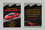 Racing Car Birthday Invitation Card, an Invitation Template by Visual Designs (Thumbnail 1 of 3)