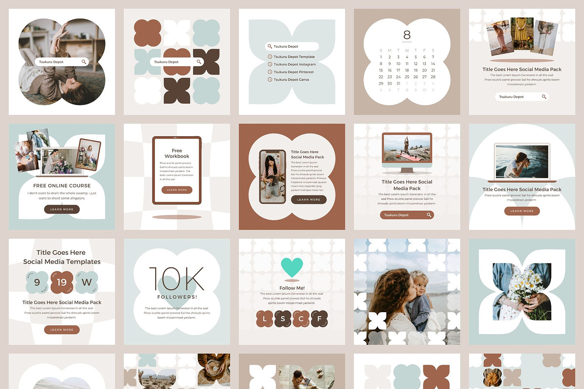 Instagram Template Canva Pack Mint, a Social Media Template by Keikoya (Photo 13 of 21)