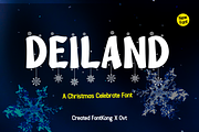 Deiland - A Christmas Celebrate Font, a Sans Serif Font by overlaytemplates (Thumbnail 1 of 5)