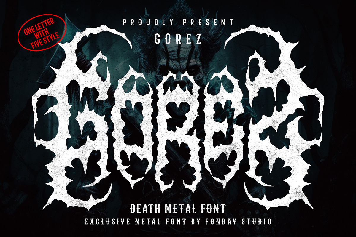 GOREZ DEATH METAL FONT, a Blackletter Font by Fonday Studio (Photo 1 of 9)