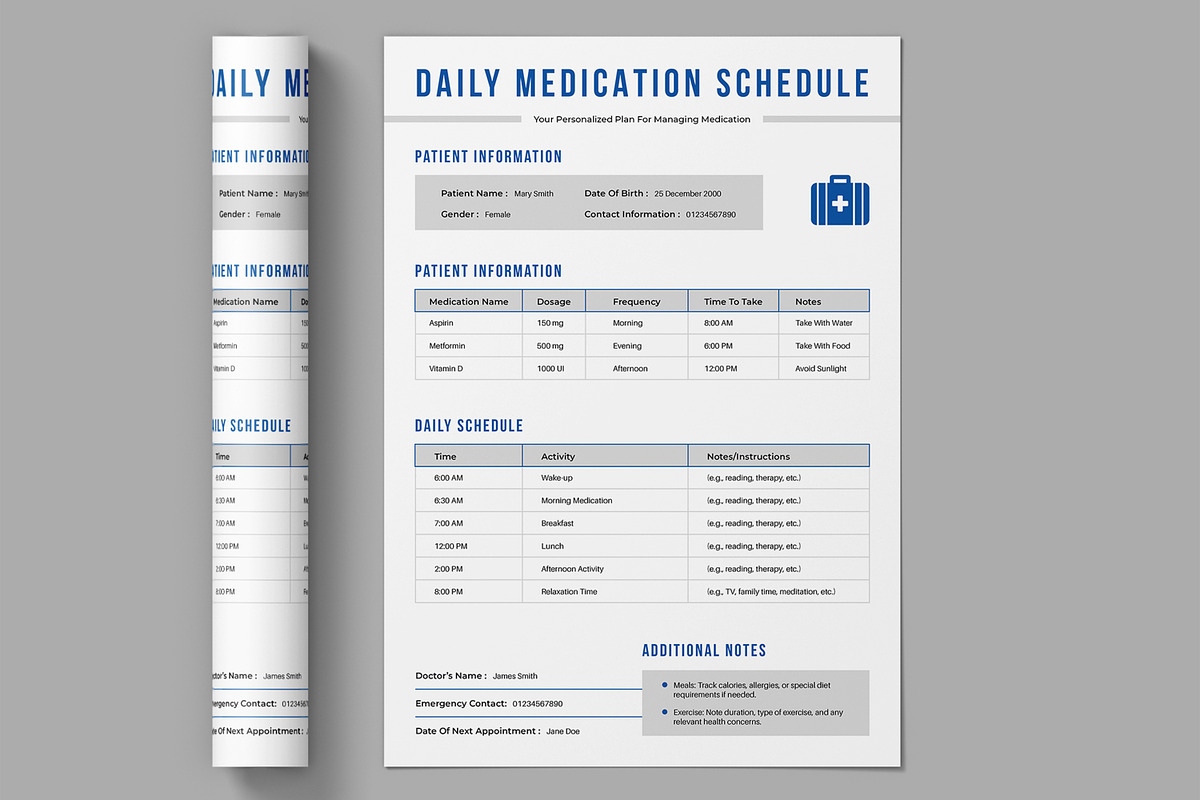 Daily Medication Schedule Template, a Stationery Template by ContestDesign (Photo 3 of 3)