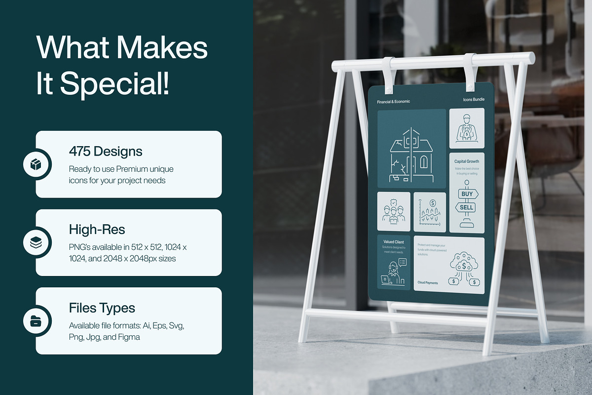 475 Financial and Economic Icons, an Outline Icon by Prosymbols (Photo 2 of 13)