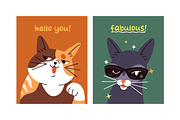 Cute funny cats set, cards, an Animal Illustration by PaperTrident (Thumbnail 5 of 6)