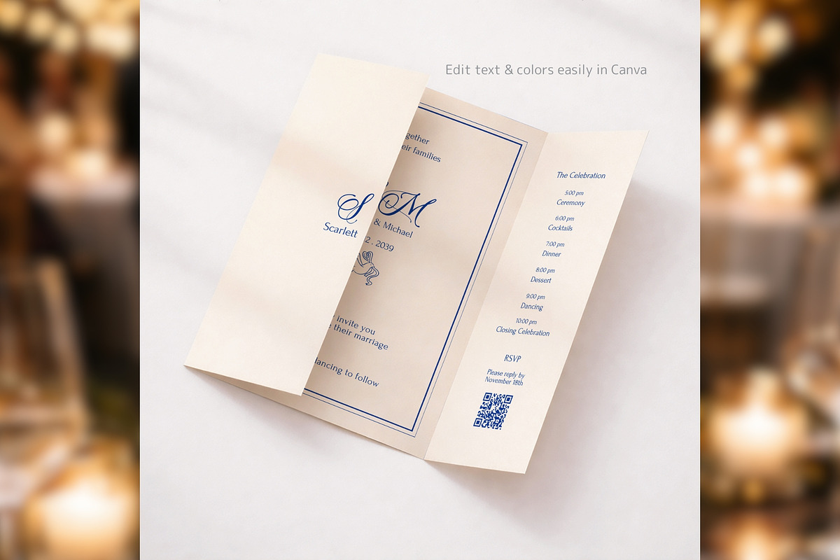 Luxury Gatefold Canva Template bd004, an Invitation Template by TyphoonStudio (Photo 5 of 9)