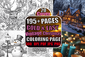 Vintage Christmas Coloring Book, an Animal Illustration by Printable Design Store