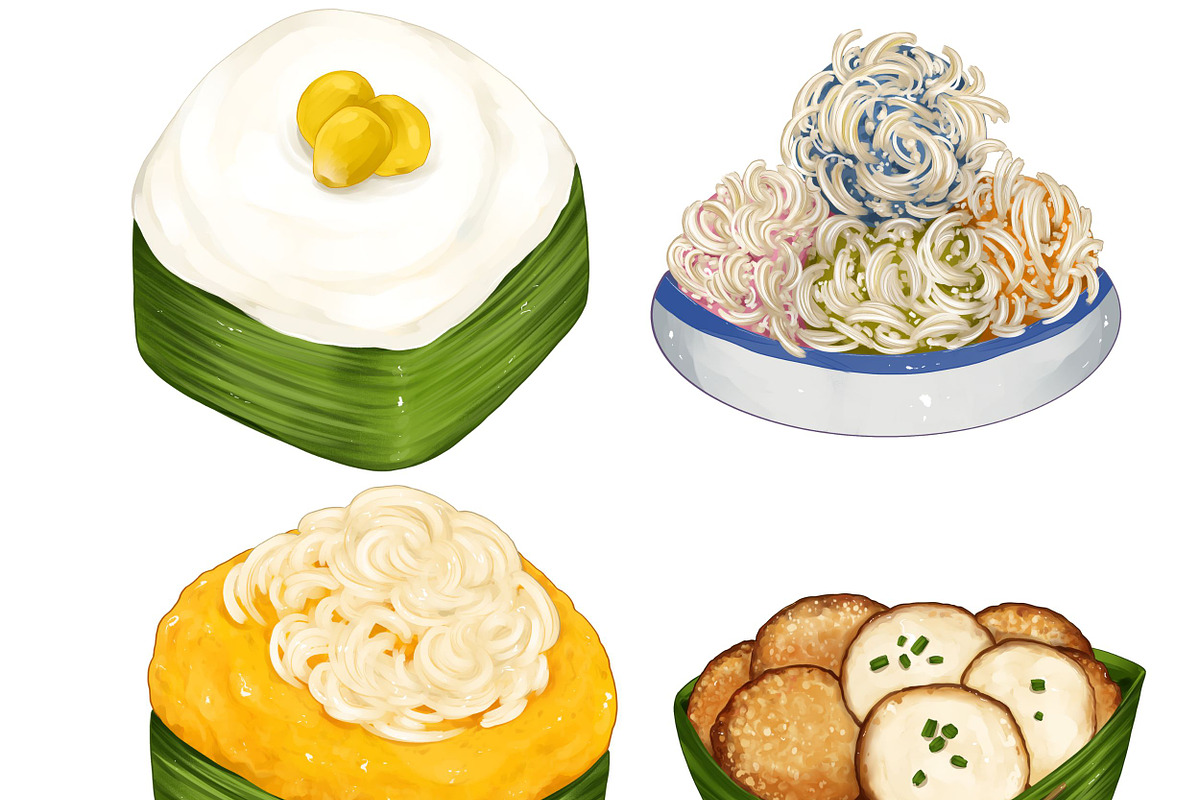 Thai Dessert Illustrations Clipart, a Food Illustration by ArtbyHien (Photo 2 of 4)