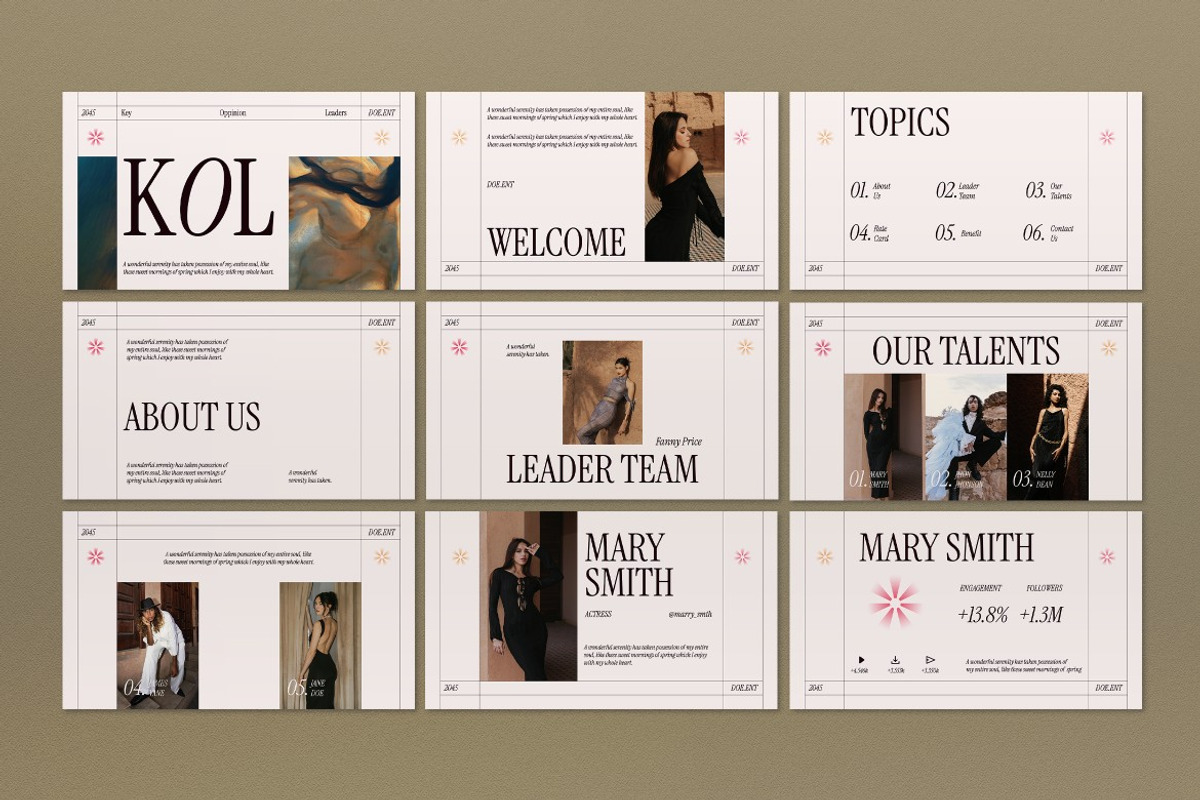 Cream Pink Gradient KOL Google Slide, a Presentation Template by graphicook (Photo 2 of 4)