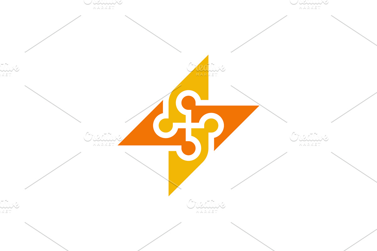 thunder bolt community people logo, a Branding & Logo Template by Rasagama Studio