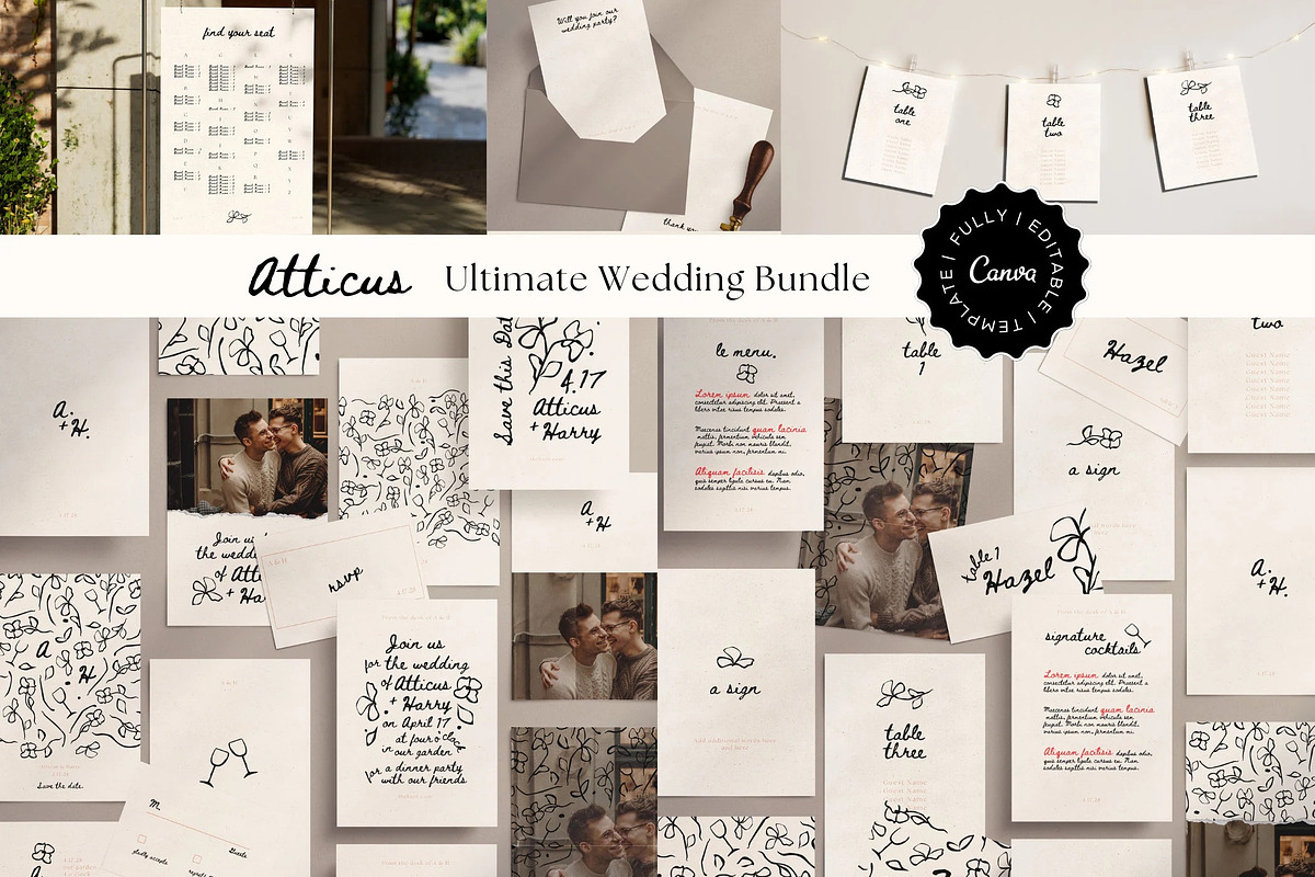 Wedding template bundle XL - Atticus, a Stationery Template by SydneyResnik (Photo 1 of 10)