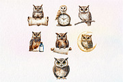 Vintage Owl Clipart, an Illustration by Dream Creation (Thumbnail 5 of 5)
