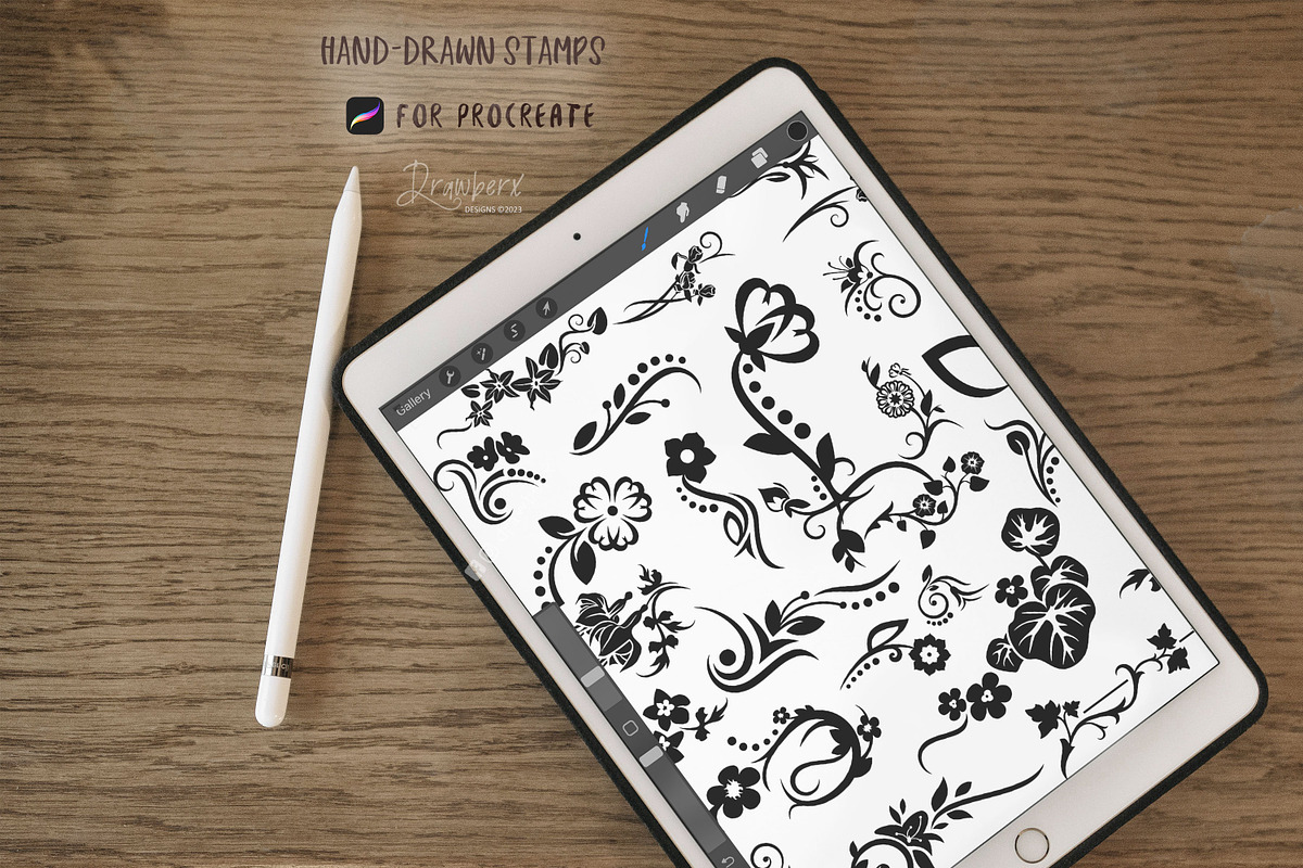 Stencil Procreate Stamp Brush 024, a Brushes & More by Drawberx (Photo 5 of 8)