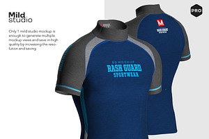 3D Men's Rash Guard SS Mockup