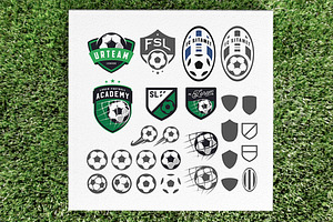 Soccer emblem design elements