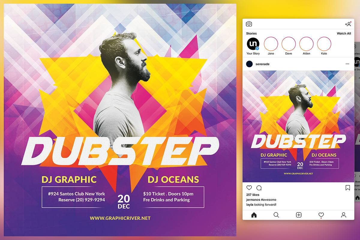 Dubstep Flyer, a Flyer Template by KiraYamato Design Studio