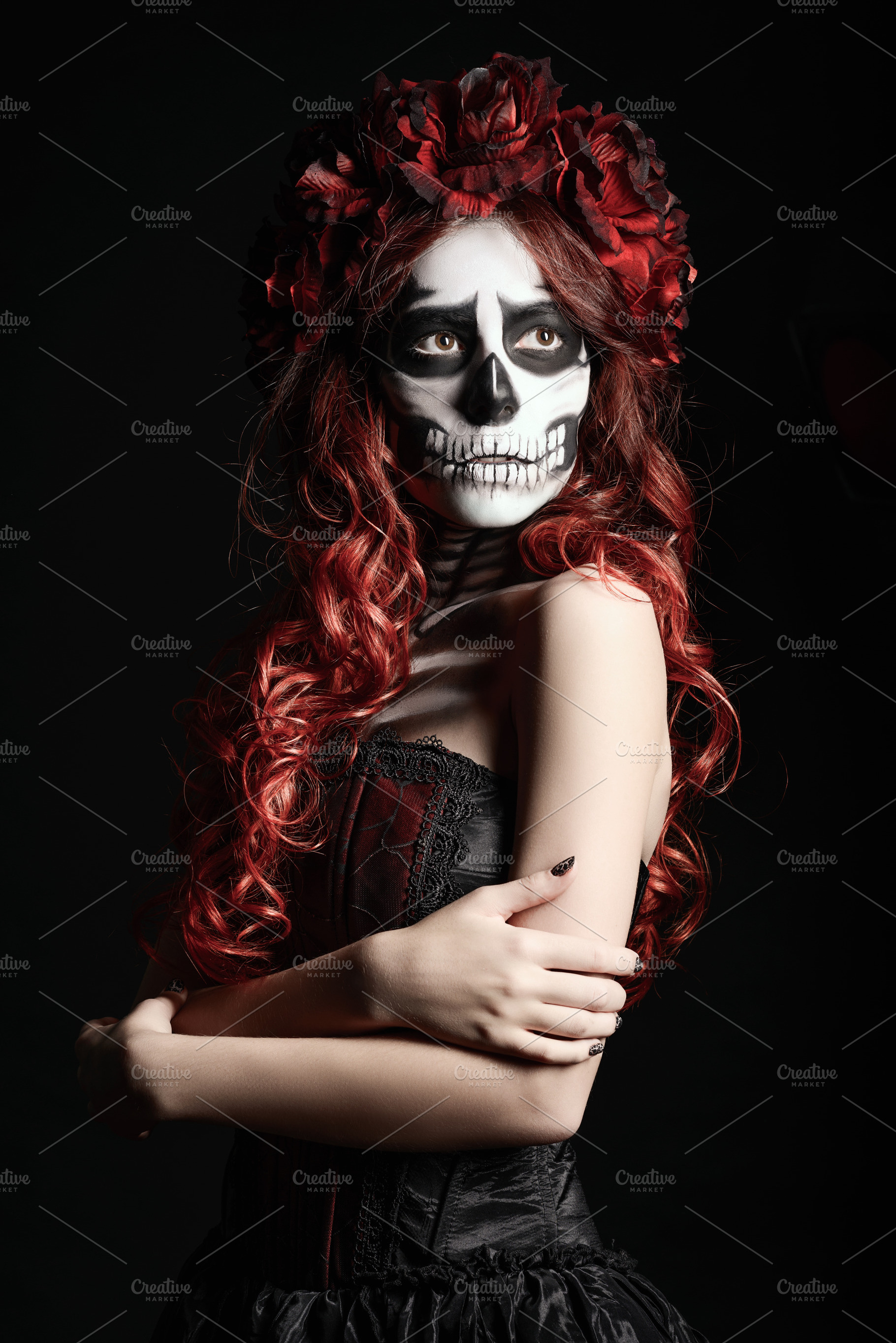 Woman with muertos (calavera) makeup, a Person Photo by Jetrel