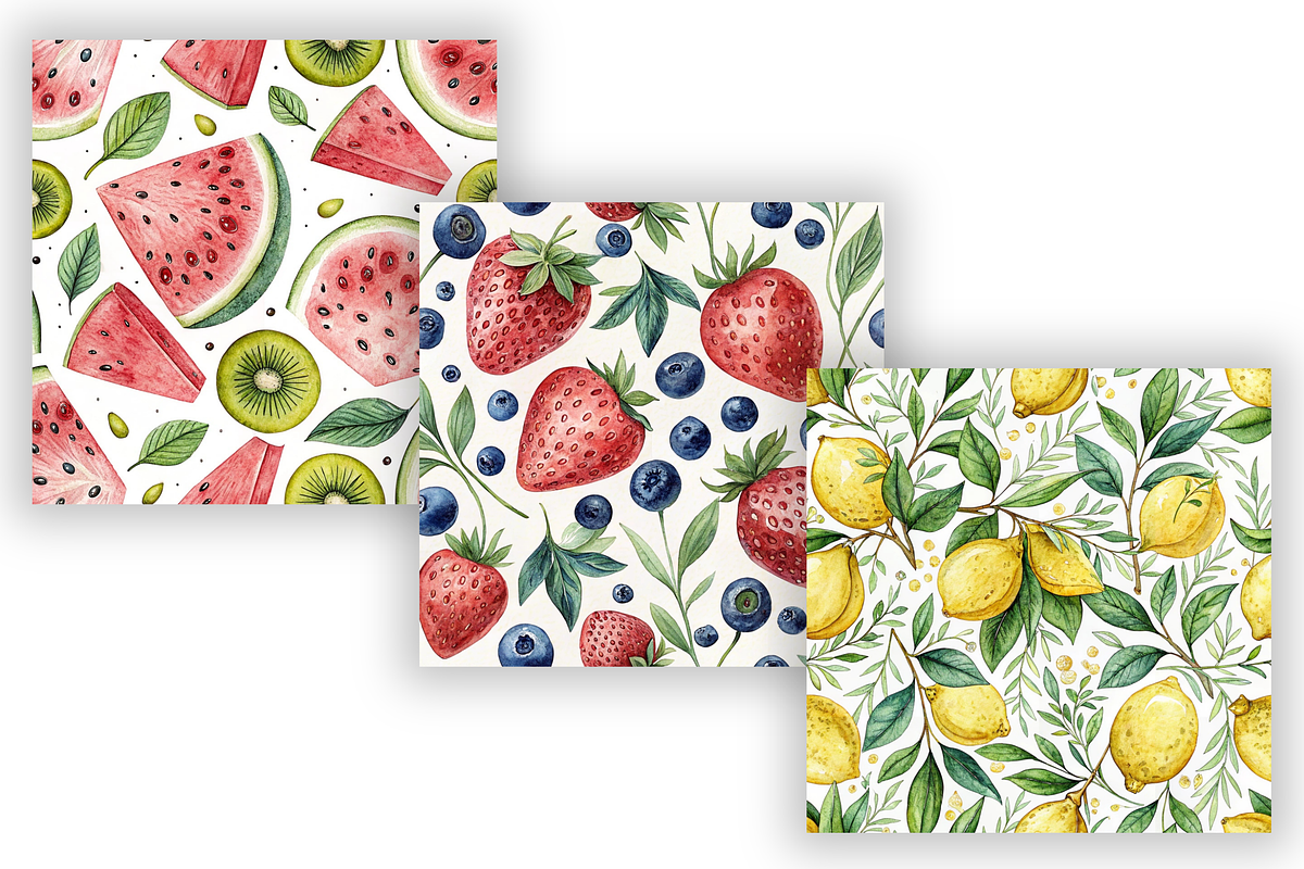 Fruit Seamless Pattern Digital Paper, a Pattern Graphic by FloridPrintables (Photo 3 of 9)