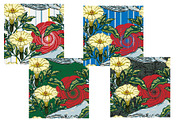 Asian Inspired Whale Datura Pattern, a Pattern Graphic by NayaChu (Thumbnail 4 of 11)