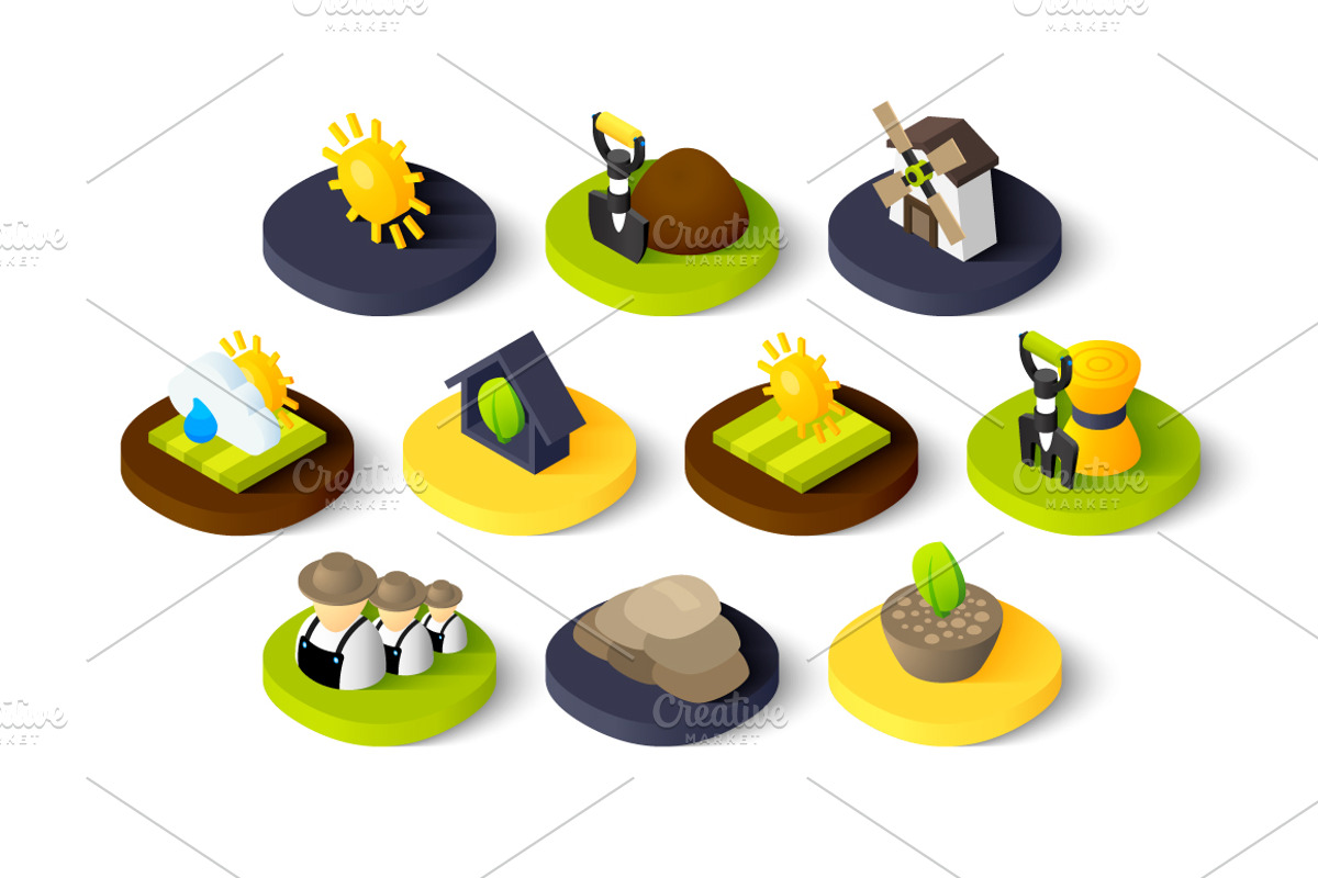 Isometric icons - Farm and Farming, an Icon by sidmaydesign (Photo 2 of 3)