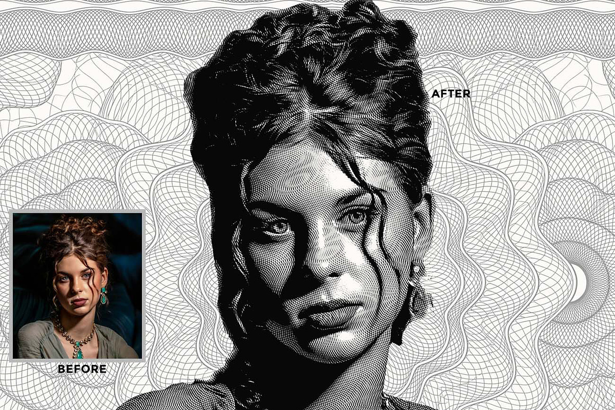 Banknote Engraving FX Ps Action, an Action Add-On by Studio Retouch (Photo 8 of 12)