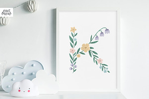 Pastel Floral Alphabet Letters