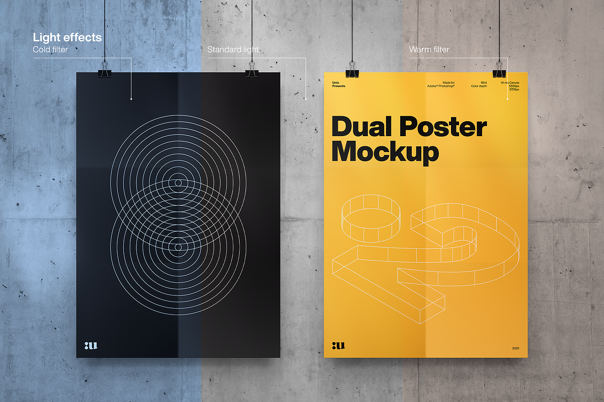 Dual Poster Mockup, a Mockup by Unio Designs (Photo 3 of 6)