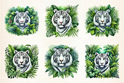 White Tiger Watercolor Animal, a Seasonal Illustration by DreamArtGraphic (Thumbnail 3 of 4)