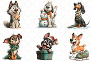 Quirky Christmas Dog Clipart, an Illustration by Black Bird Studio (Thumbnail 2 of 6)