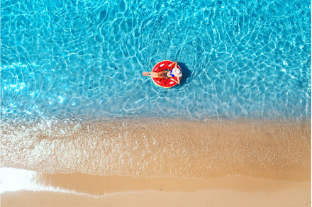 Aerial view of a young woman, a Holiday Photo by den-belitsky