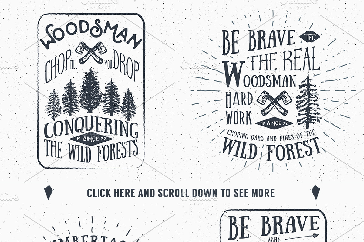 Lumberjack Vintage Labels, a Texture Illustration by Lemon Workshop (Photo 4 of 6)