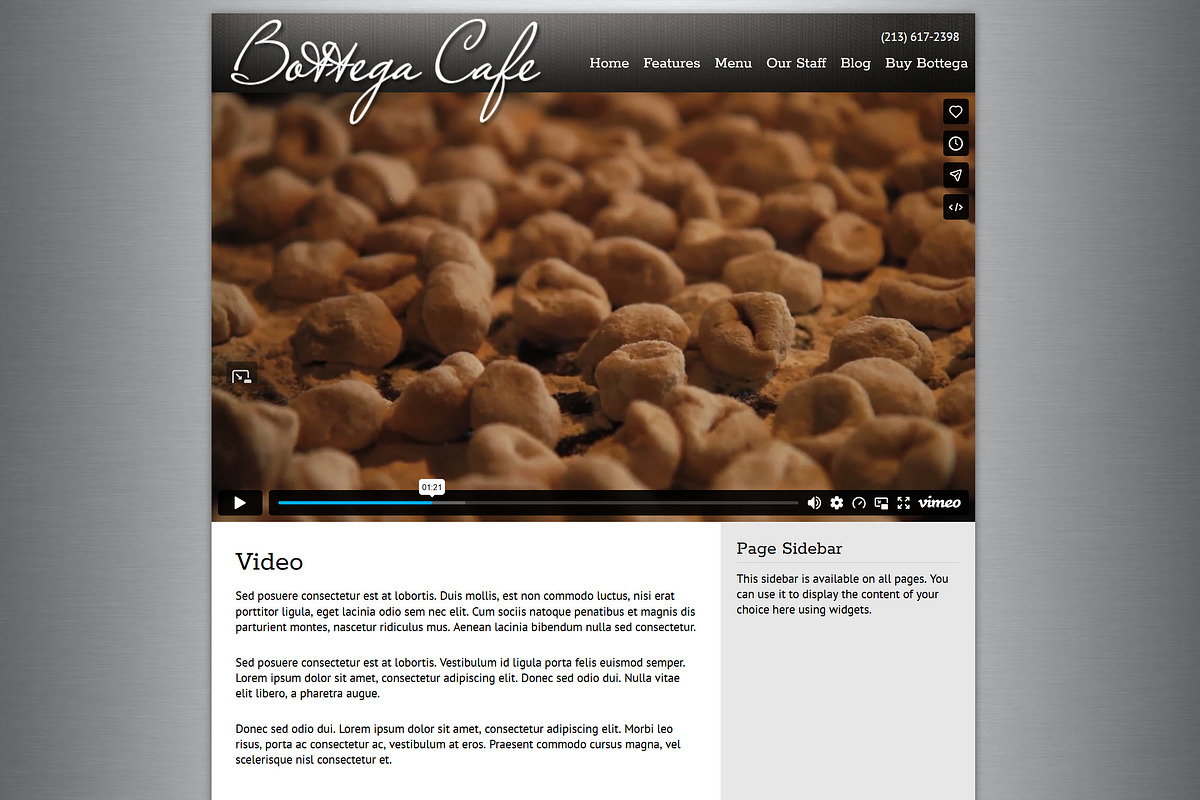 Bottega - Restaurant WordPress Theme, a WordPress Template by Organized Themes (Photo 2 of 2)