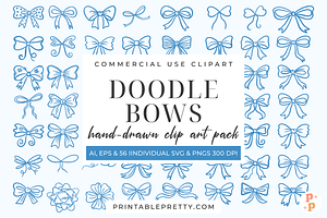 Hand Drawn Doodle Bow Clipart