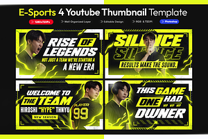 Esports YouTube Thumbnail Pack, a Social Media Template by OnurDemircan