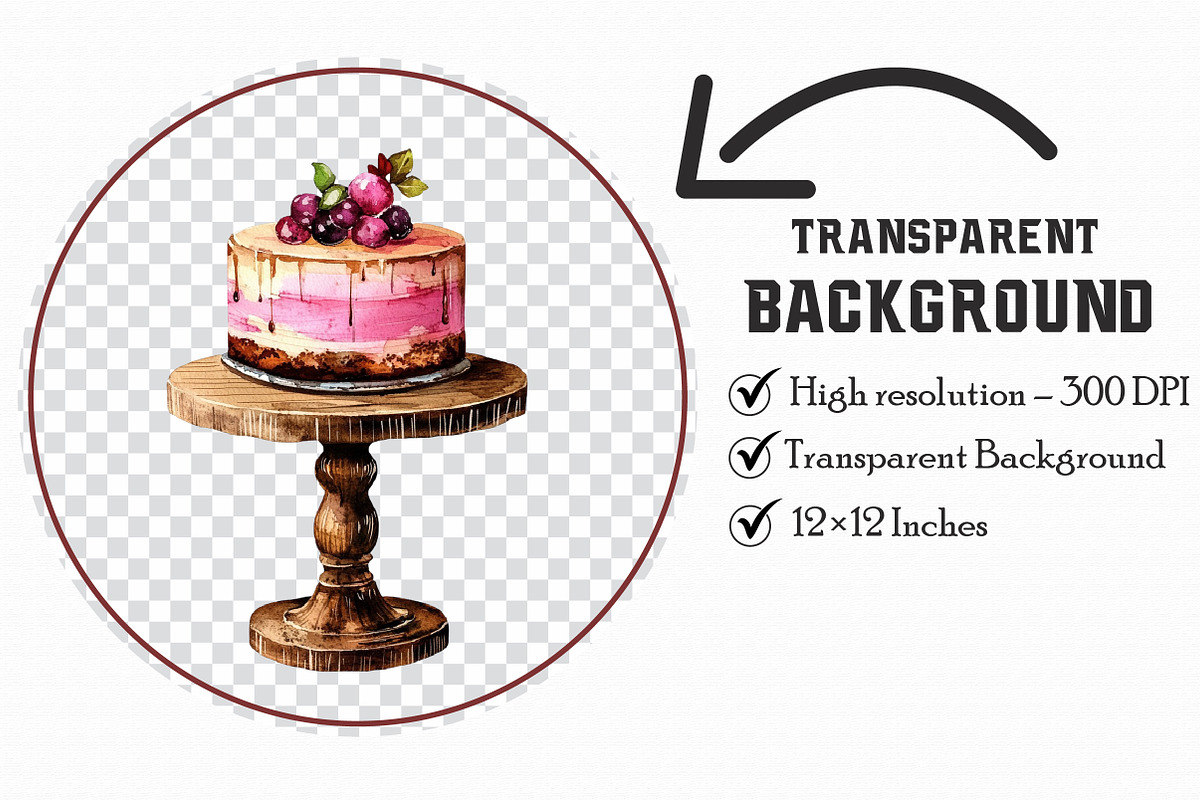 Watercolor Cake Clipart, an Illustration by Libby Wishes (Photo 4 of 5)