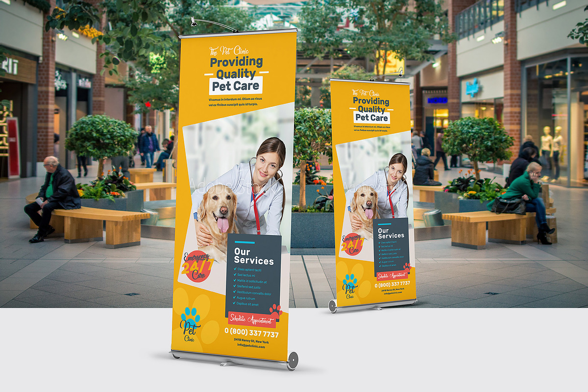 Pet Clinic Roll-Up Banner, a Flyer Template by floringheorghe (Photo 2 of 4)