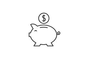 Piggy Bank Outline Icon