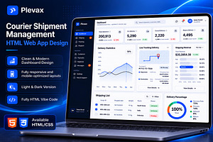 Courier Shipment Management HTML Web, an UI Kit Template by Lumina_ui_ux202