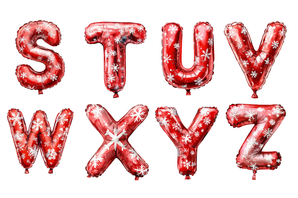 Watercolor Christmas Alphabet PNG, an Illustration by SinaCreation (Photo 2 of 7)