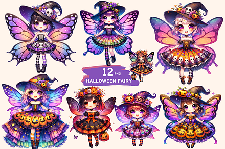 Halloween Fairy Clipart Bundle