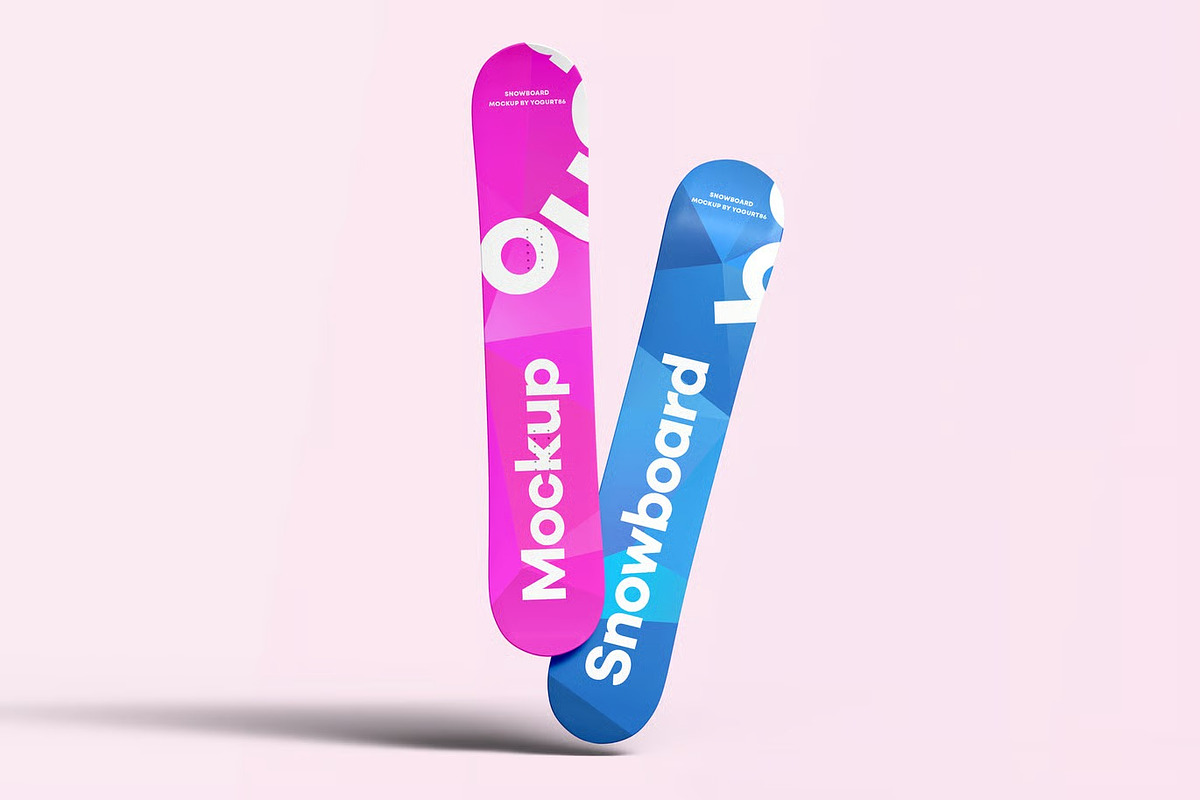 Snowboard Mock-up, a Product Mockup by zippypixelstudio (Photo 2 of 8)