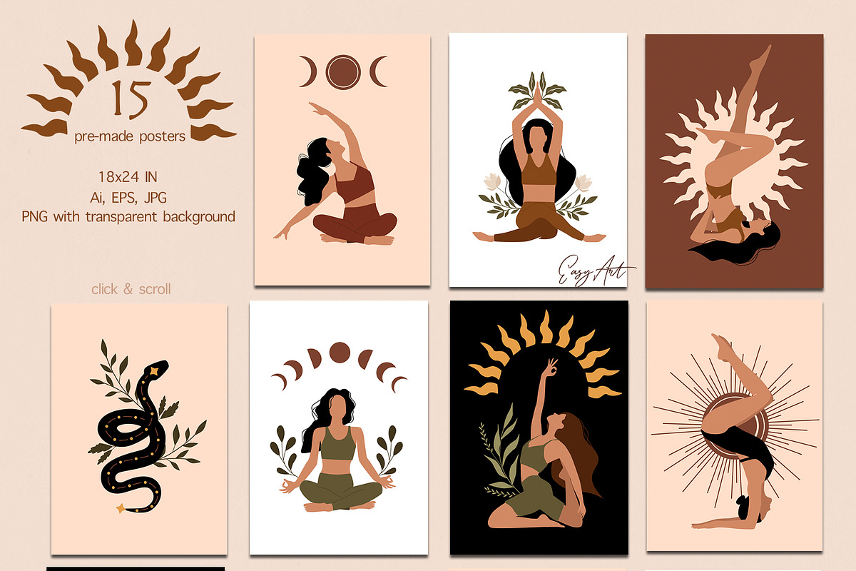 Yoga women collection, a Healthcare Illustration by EasyArt (Photo 3 of 12)
