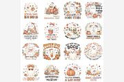 Cute Halloween Ghost Quotes Clipart, a Seasonal Illustration by Tanya Kart (Thumbnail 6 of 11)
