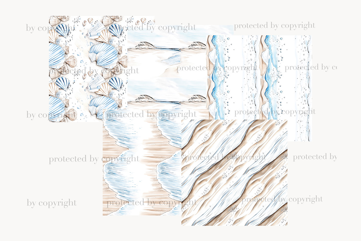 Summer Beach Paper Collection, a Pattern Graphic by GlamArtZhanna (Photo 4 of 4)