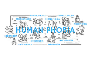 Human phobia, psychology, a Healthcare Illustration by Vector Tradition