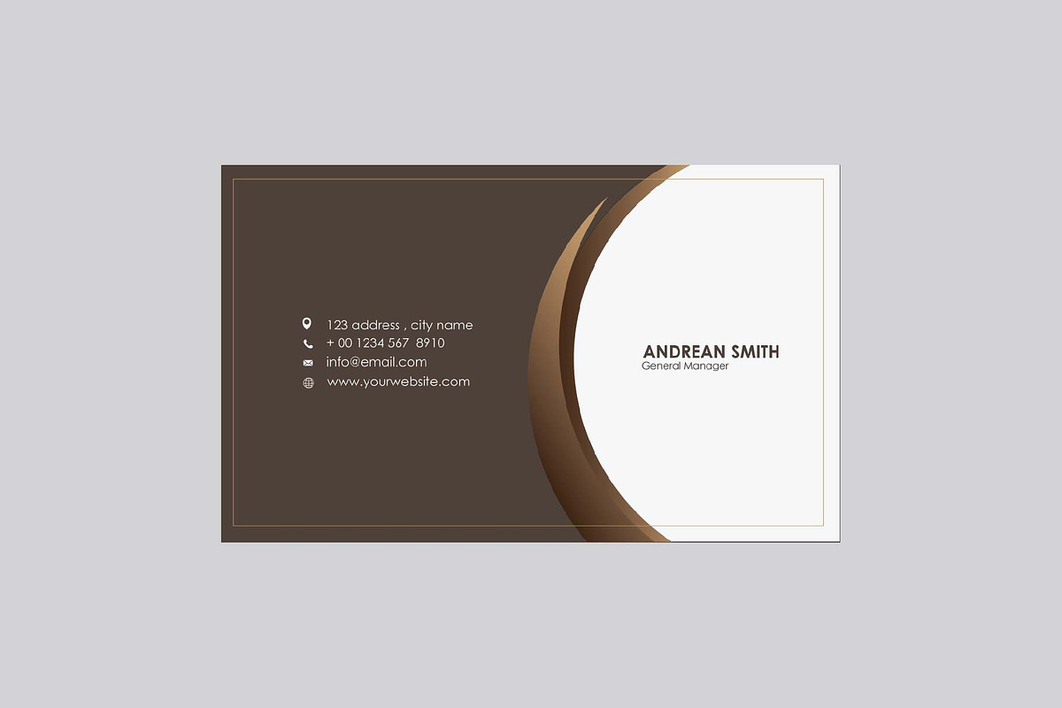 Business Card minimalist Brown, a Business Card Template by dulchaer29 (Photo 2 of 3)