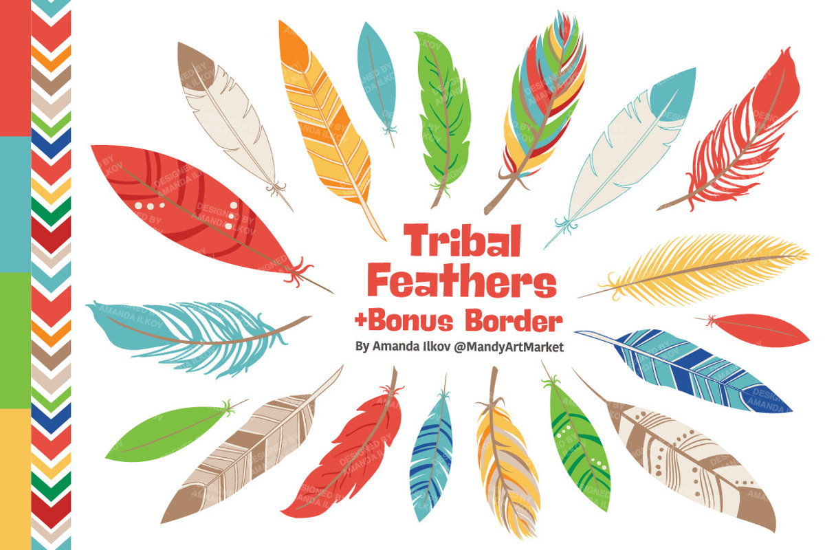 Kids Feather Clipart & Vectors, an Illustration by Amanda Ilkov (Photo 1 of 4)