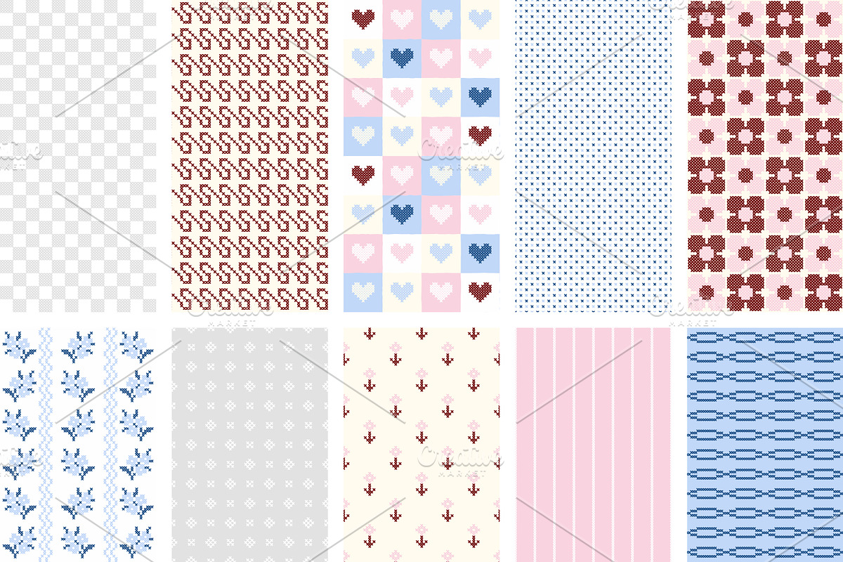 Stitch Collection. Seamless Patterns, a Pattern Graphic by oxygen_8 (Photo 13 of 14)
